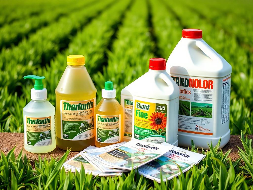 Prodotti agrochimici con campi verdi